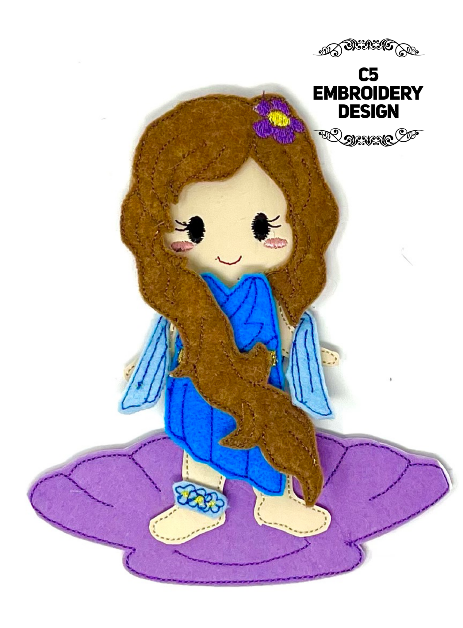 5X7 HOOP ONLY - 5X7 Felt Dress Up Greek God Aphrodite Doll Set