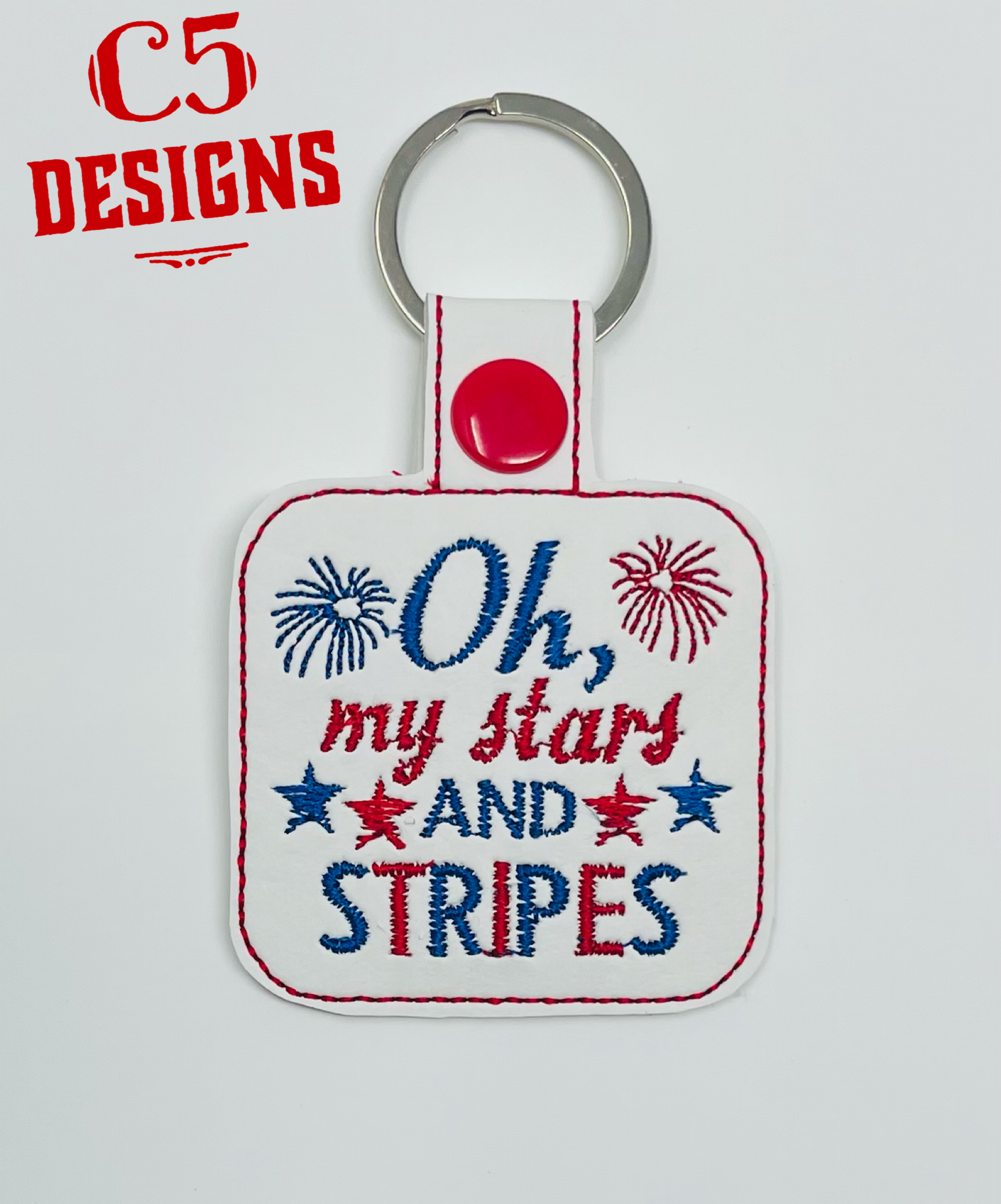 Oh My Stars and Stripes Patriotic Keychain