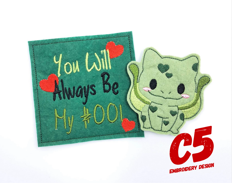 Pocket Monster Plant Din0 - My #001 - Card and Finger Puppet - Vale