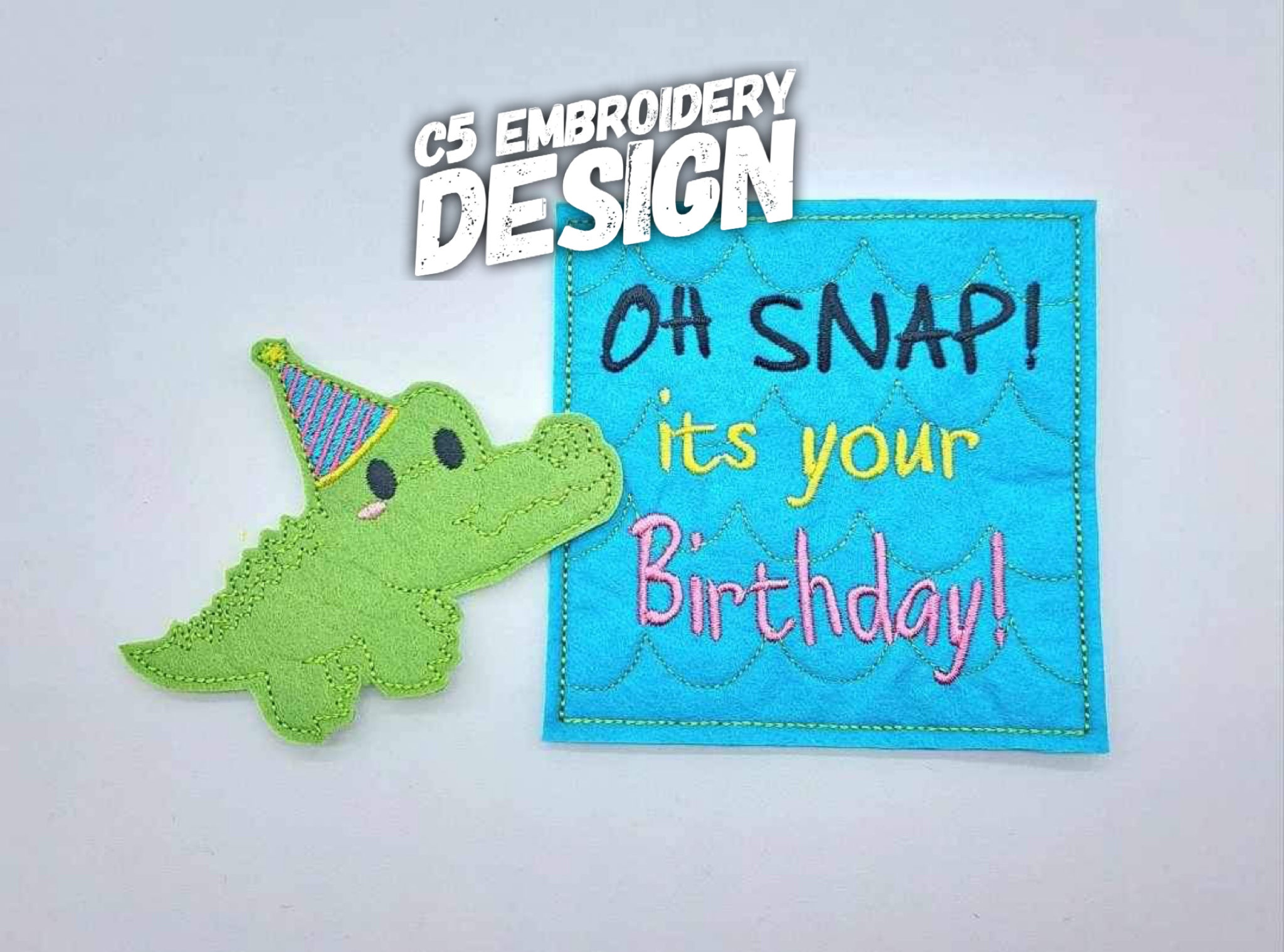 Alligator Birthday Card Pouch and Finger Puppet - Oh Snap Birthday