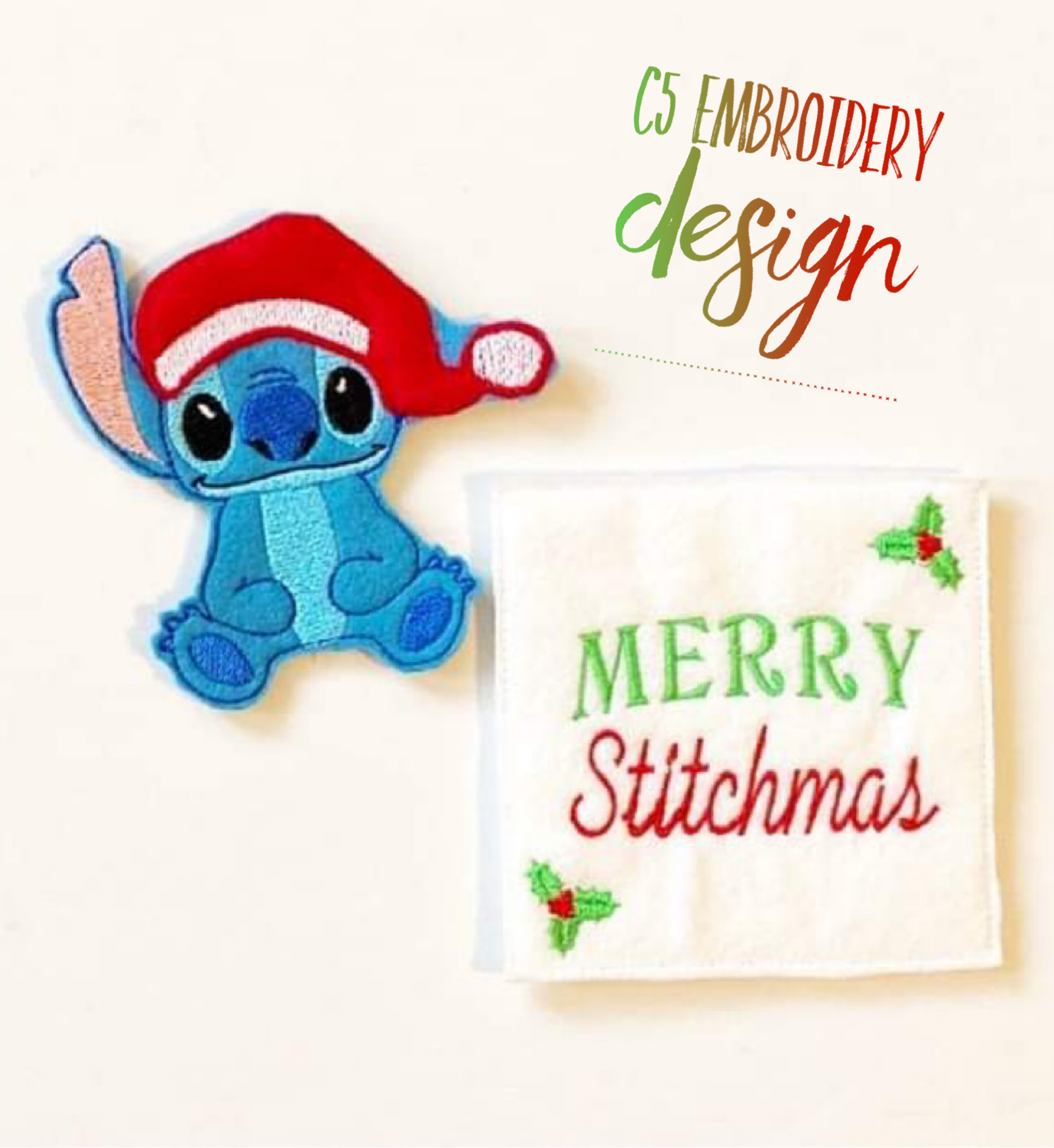 Blue Alien Christmas Card Pouch and Finger Puppet