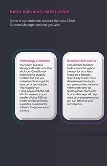 Modular services page showcasing additional CrossBorder offerings displayed in rounded card components with subtle gradients and clear typographic hierarchy.