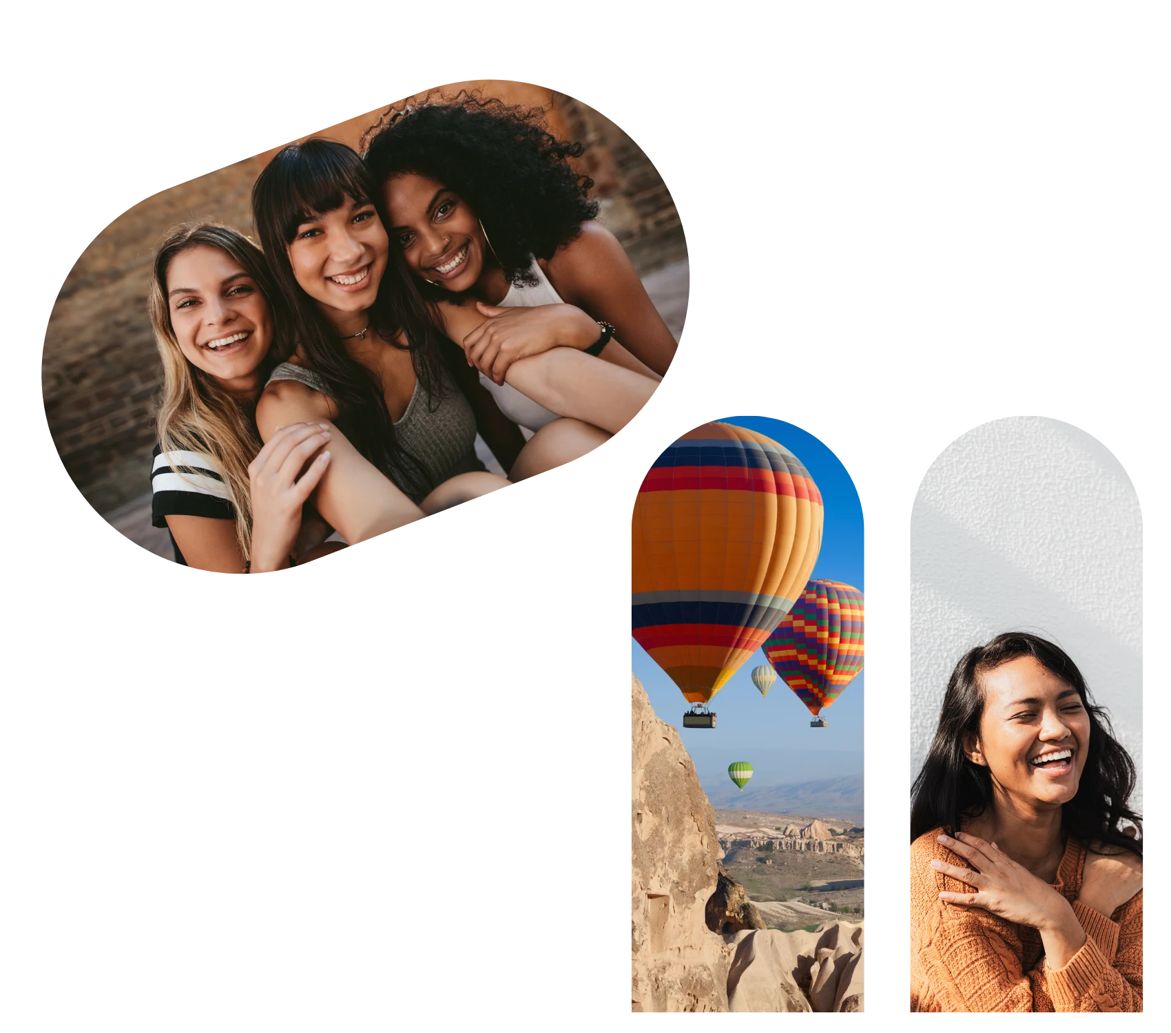 three girls smiling self love hot hair balloon.webp
