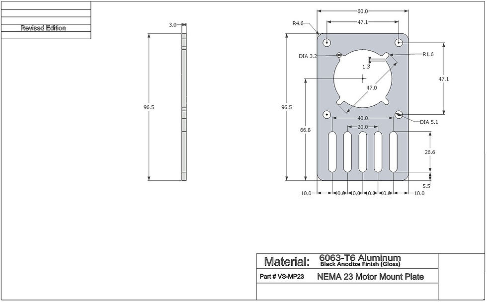 Thumbnail: Motor Mount Plate - NEMA 23 Stepper Motor