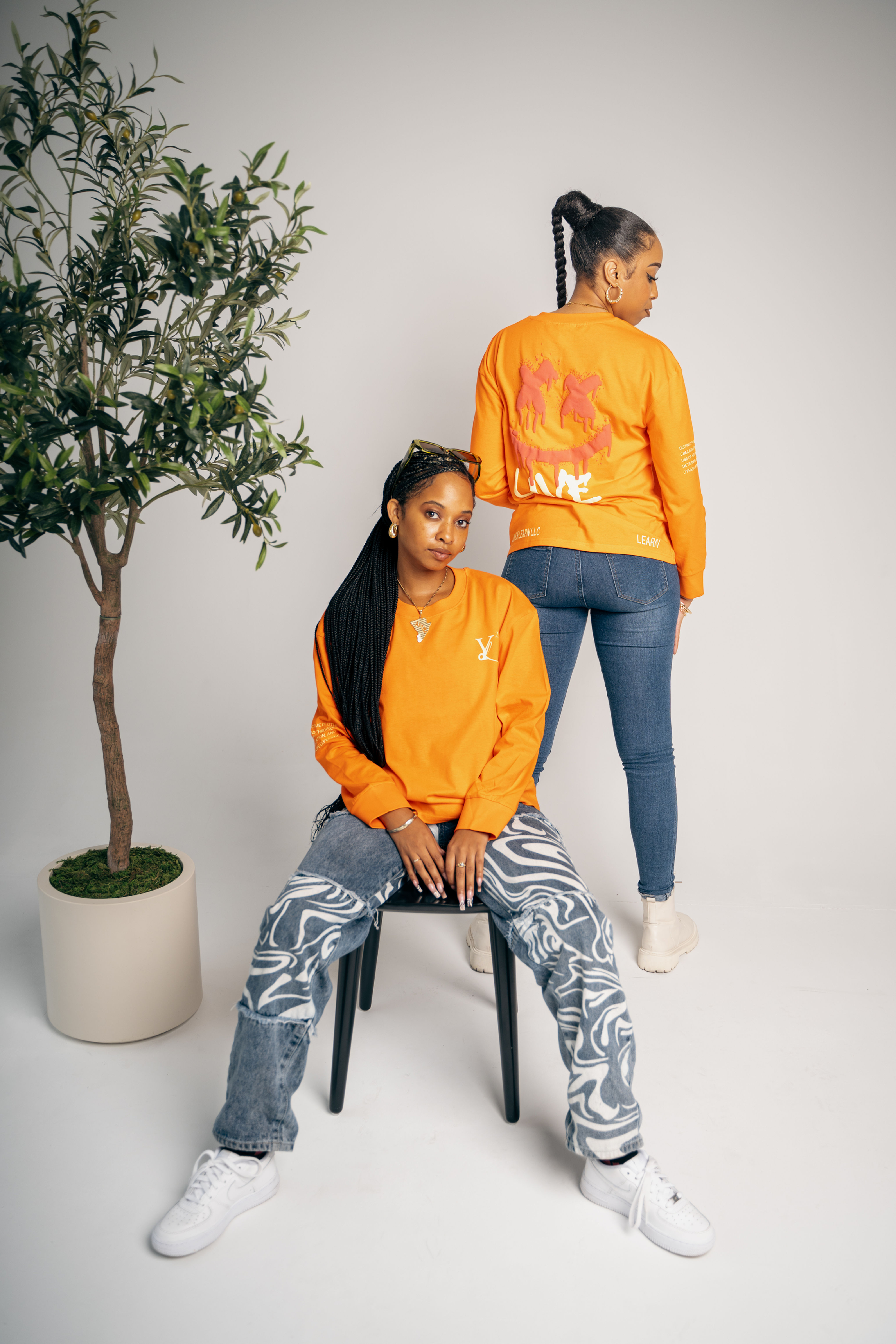 YL² 3D Puff Print Long Sleeves - Wild Orange  