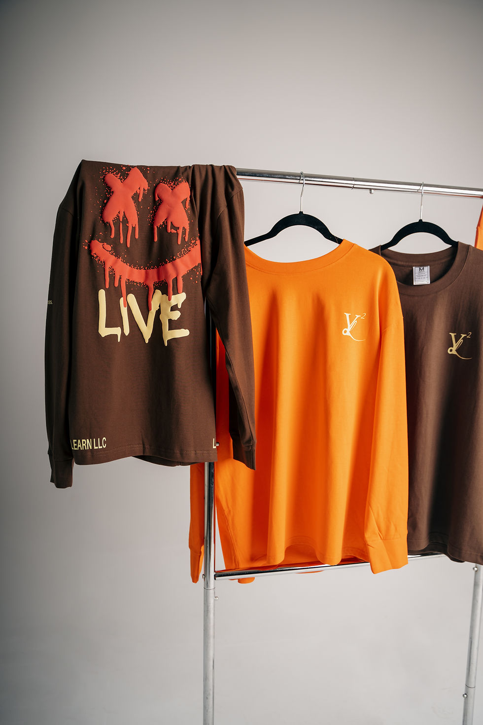 Thumbnail: YL² 3D Puff Print Long Sleeves - Chocolate Brown