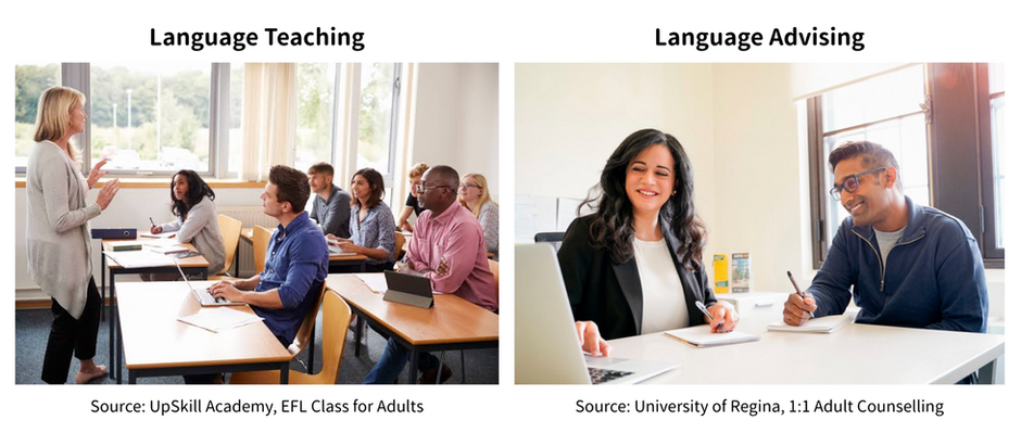 language teaching vs. language advising