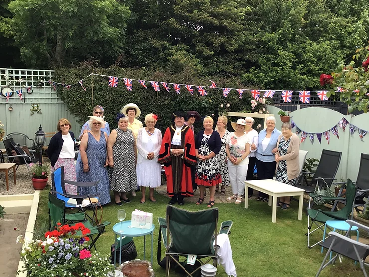 The Mayor visiting the FAB Ladies group Platinum Jubilee celebrations