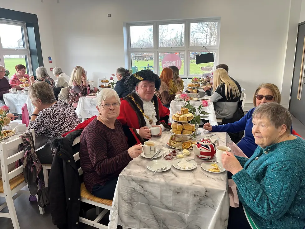 Mayor of Patchway Cllr Dayley Lawrence at Snack Attacks in The Park's Afternoon Tea
