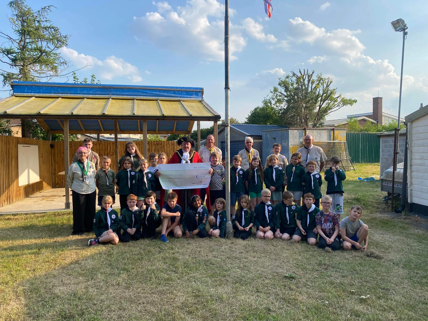 Mayor of Patchway Cllr Dayley Lawrence presents Mayor's Charity cheques to The 2nd Patchway Scout Gr
