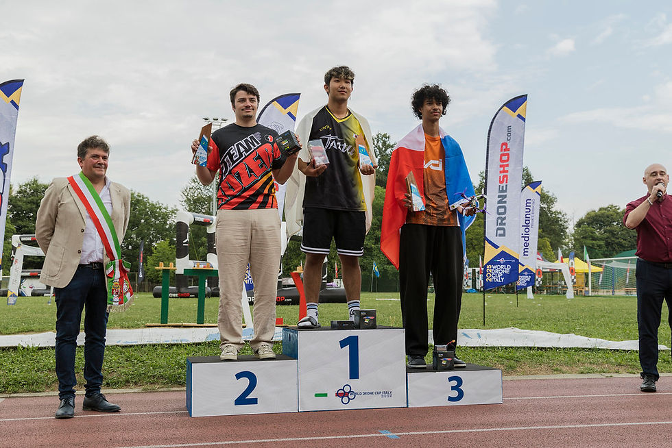 Winners of the 2025 Italy World Cup Drone Race