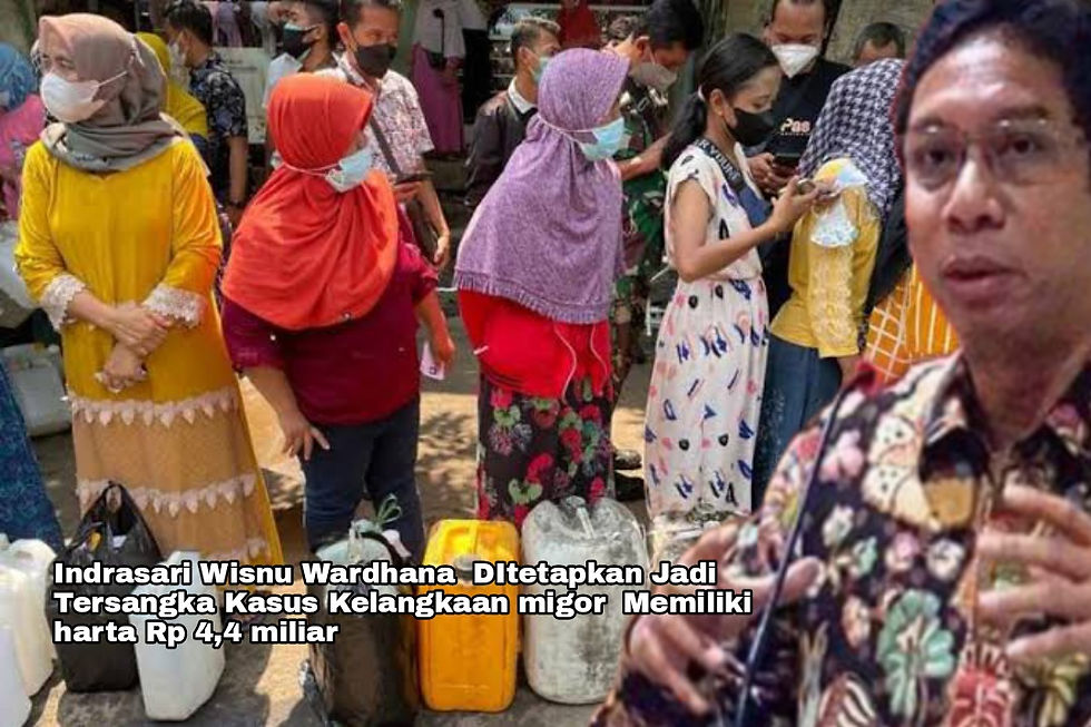 Indrasari Wisnu Wardhana yang ditetapkan menjadi tersangka kasus kelangkaan minyak goreng memiliki harta Rp 4,4 miliar. Dia melaporkan harta itu ke Komisi Pemberantasan Korupsi saat menjabat sebagai Staf Ahli Bidang Iklim Usaha dan Hubungan Antar Lembaga pada 19 Maret 2021.