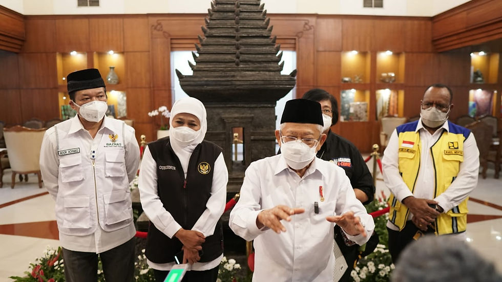 Bersama Wapres KH. Ma'ruf Amin , Gubernur Khofifah Pastikan Huntara dan Huntap Segera Dibangun di Area 90,98 ha