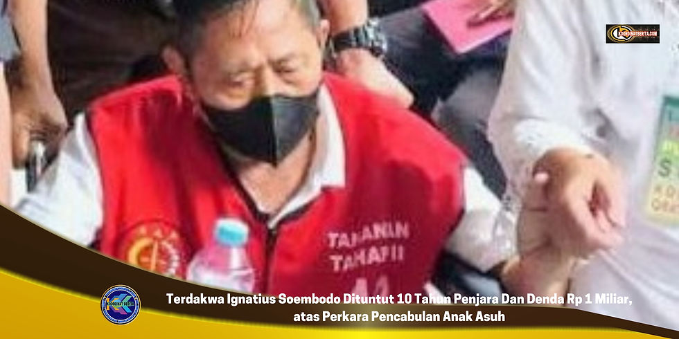 Mantan Kapolres Badung, Bali Kombes Pol, Purnawirawan (Purn) Ignatius Soembodo dituntut Pidana 10 tahun penjara oleh Jaksa Penuntut Umum (JPU) Nurlaila, kerena terbukti bersalah melakukan tindak Pidana pencabulan terhadap anak asuhnya berinisial CIS