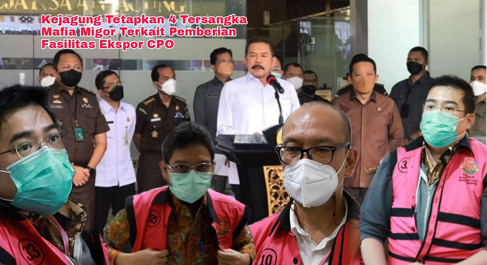 “Khususnya tentang kelangkaan minyak goreng, dimana ini sangat ironi karena Indonesia adalah produsen CPO terbesar di dunia. Untuk itu, kami telah melakukan penyidikan dan telah ditemukan indikasi kuat bahwa adanya perbuatan tindak pidana korupsi terkait pemberian persetujuan ekspor minyak goreng telah membuat masyarakat luas khususnya masyarakat kecil menjadi susah karena harus mengantri karena langkanya minyak goreng tersebut,” ujar Burhanuddin keterangan siaran pers, Selasa 19/4/2022