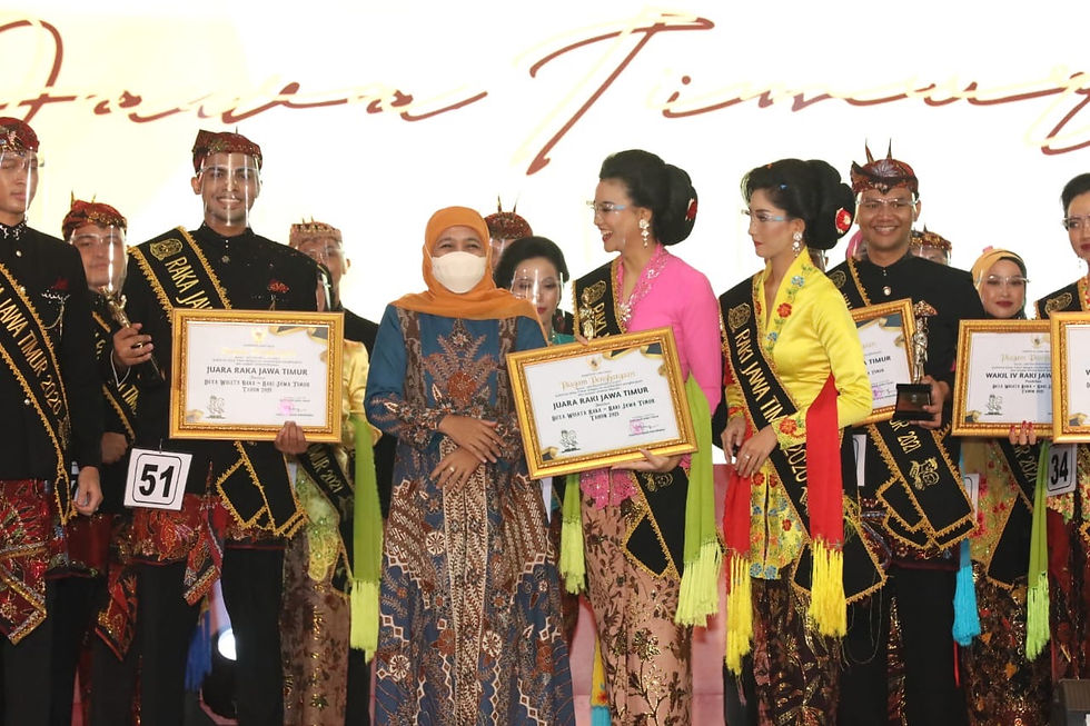 Gubernur Khofifah Ajak Finalis Raka-Raki Ikut Kendalikan Covid-19 Bangun Semangat Sinergitas dan Optimisme Secara Bersama-Sama. (Foto: Sis)
