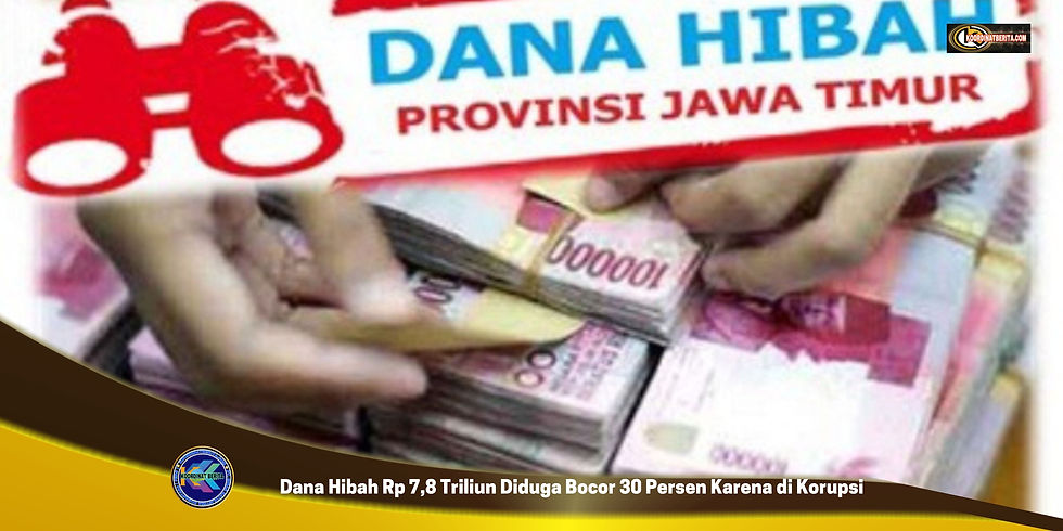 Kebocoran dana hibah ini terjadi karena dialokasikan yang diduga untuk Wakil Ketua DPRD Jatim, Sahat Tua Simanjuntak sebesar 20 persen. Sedangkan 10 persennya lagi untuk Koordinator Kelompok Masyarakat (Pokmas). Dari kelompok ini apakah ada kebocoran lagi?.
https://www.koordinatberita.com/single-post/dana-hibah-rp-7-8-triliun-diduga-bocor-30-persen-karena-di-korupsi