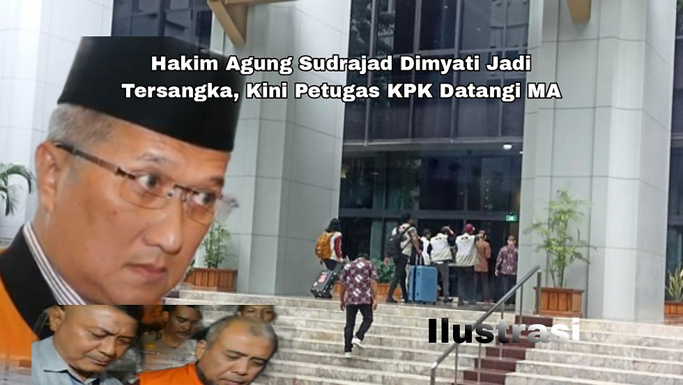 Jumat (23/9/2022), terlihat enam orang mengenakan rompi KPK memasuki Gedung Mahkamah Agung. Mereka terlihat membawa beberapa koper.