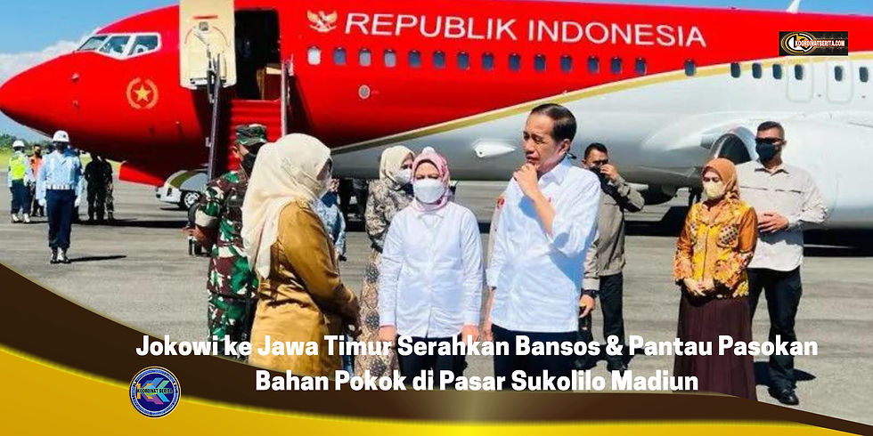 Presiden Joko Widodo didampingi Iriana bertolak ke Provinsi Jawa Timur, Selasa, untuk melakukan kunjungan kerja, salah satunya menyerahkan bantuan sosial (bansos) kepada masyarakat