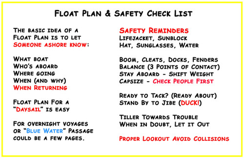 Example Daily Safe Float Float Plan - Safety Check | Junior Mariners