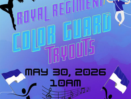 Color Guard Tryouts! May 30 at 10am