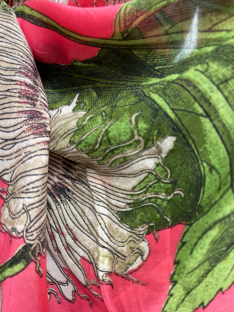 Thumbnail: Passion Flower Coral Scarf