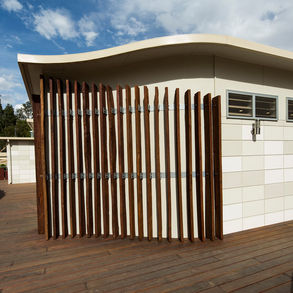 exterior of a modern commercial amenities facility