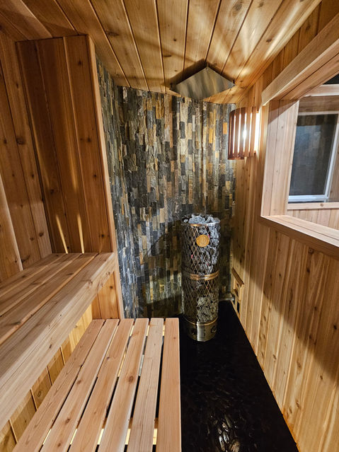 cedar Finnish sauna remodel