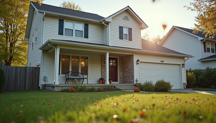 Close-up view of a residential home with a newly constructed porch addition in Amarillo