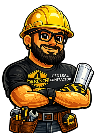 Illustrated mascot representing The Renov Team, a nationwide general contractor specializing in residential, commercial, and multi-unit remodeling and construction projects.