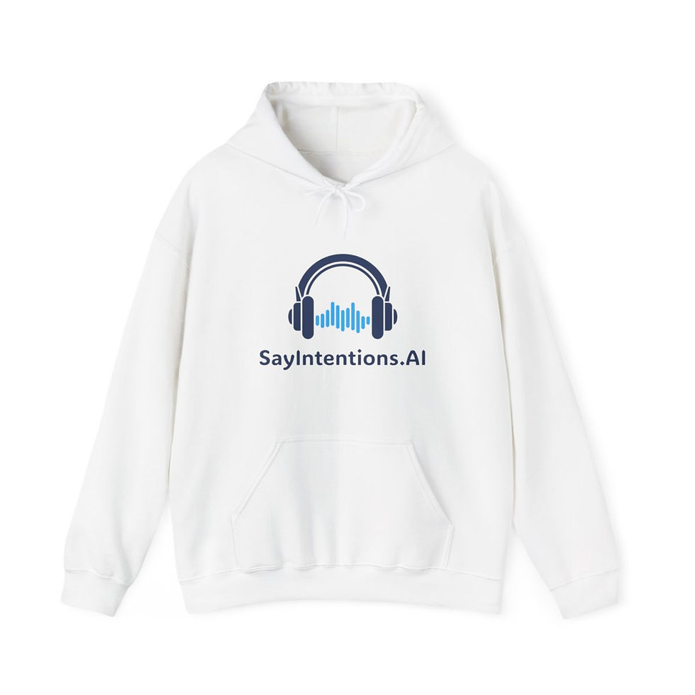 Thumbnail:  SayIntentions White Logo Heavy Blend™ Hoodie