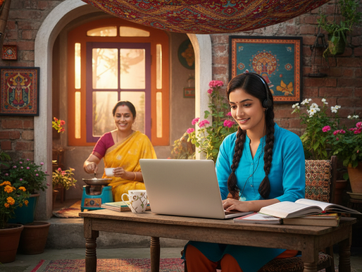 a student using a laptop for online career counselling