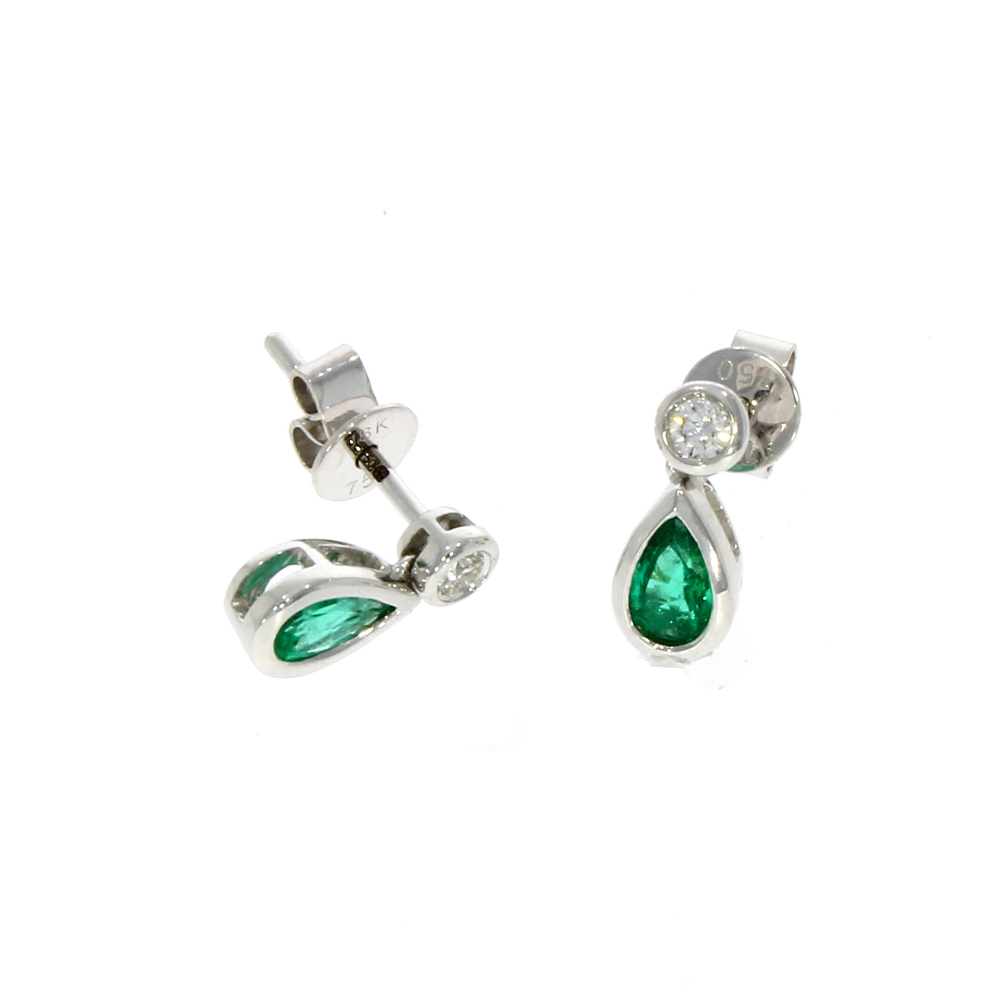 Emerald Pear Shaped Drop Earrings