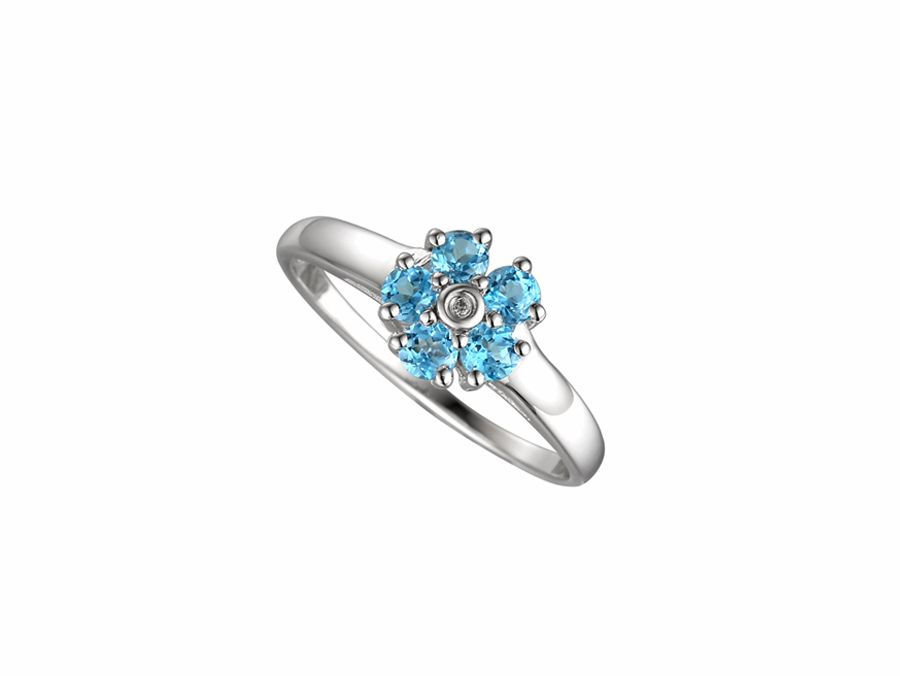 9ct White Gold Foxy Topaz Cluster Ring 6041WD/BT