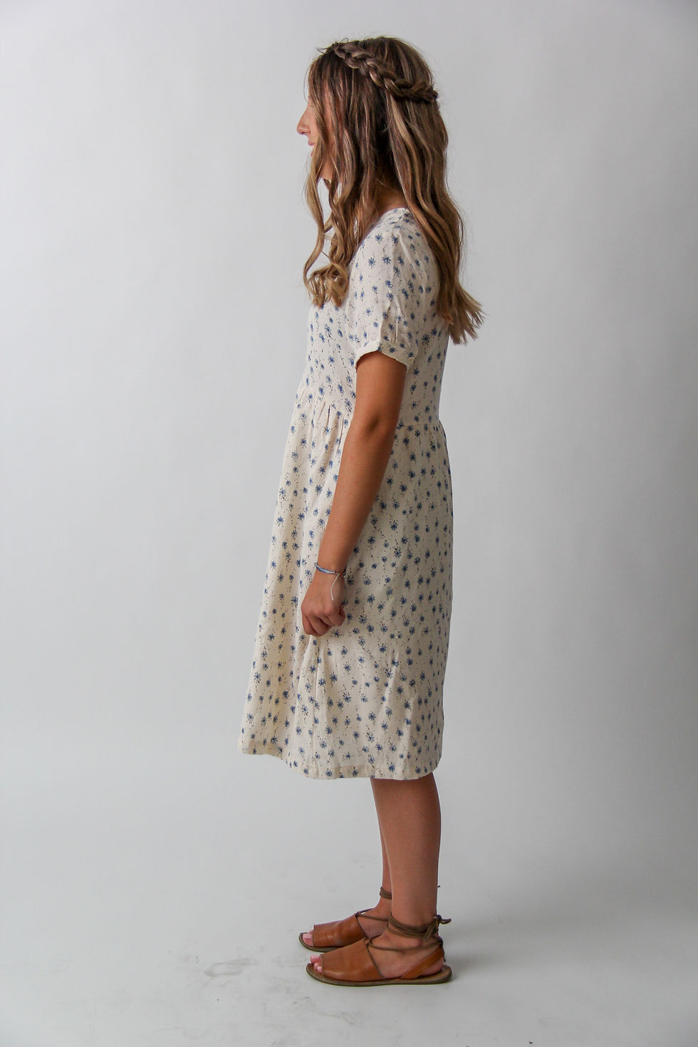 Thumbnail: Oatmeal Floral Detail Dress