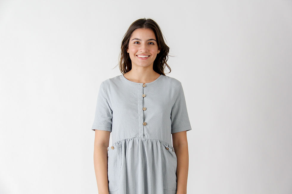Thumbnail: Blue And White Stripe Up Dress