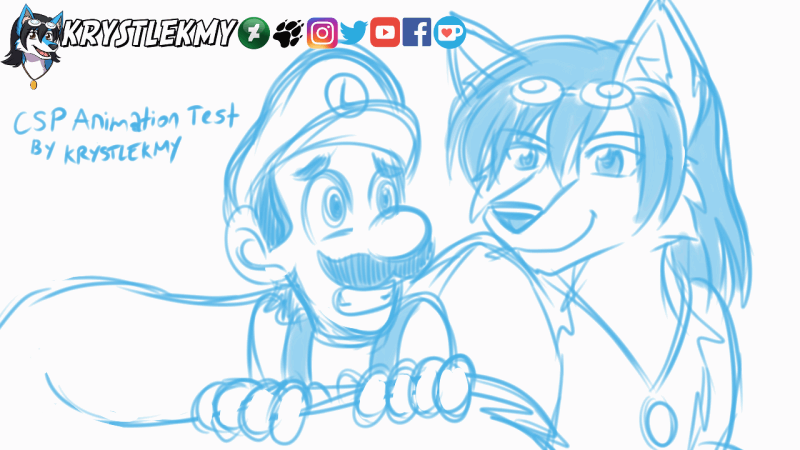 Krys-wolf Comforts Luigi -Sketch Animation-