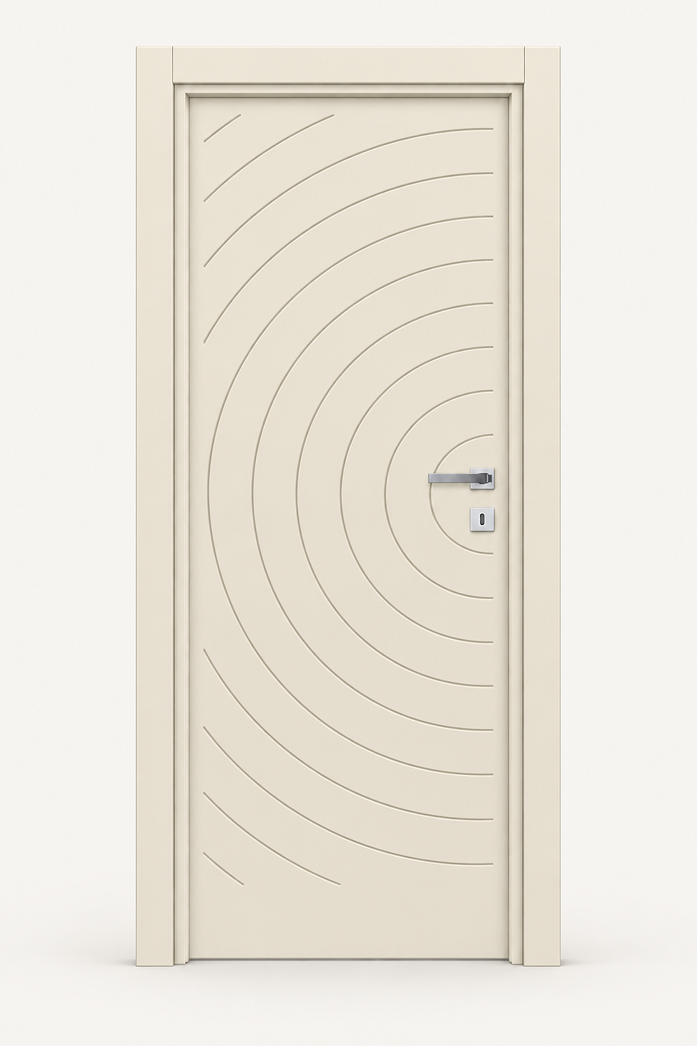 Porta interna avorio con incisioni semicircolari concentriche, modello LAM-51.