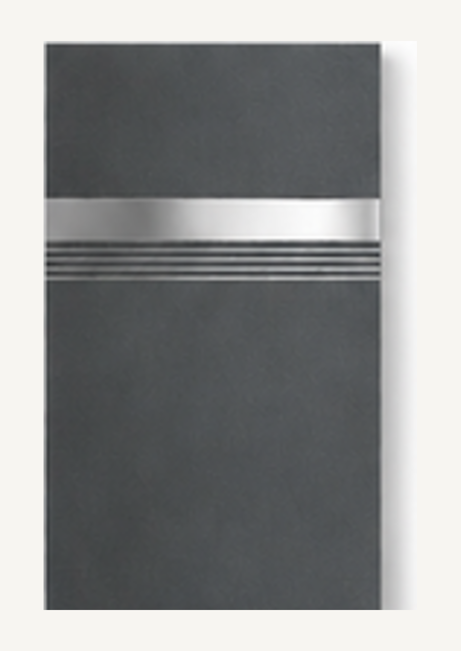 Pannello KORWIN Infinity Line 09 scuro con fascia metallica orizzontale.