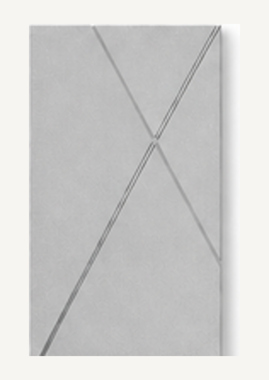 Pannello KORWIN Infinity Line 08 grigio con diagonali incrociate.
