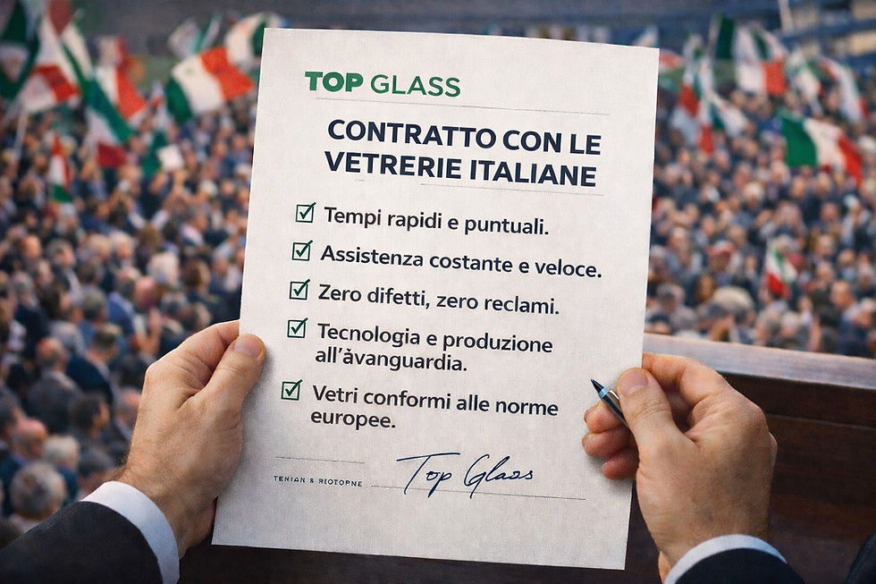 Vetreria industriale Top Glass che collabora con serramentisti e studi di architettura.