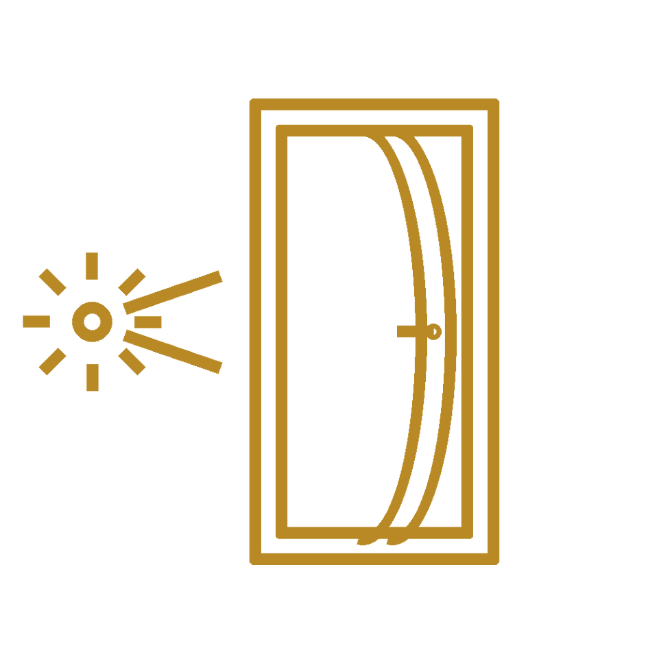 Icona porta e luce: vetro personalizzabile della porta Morgana.