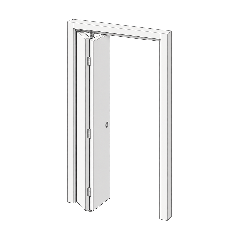 Schema di apertura di una porta a libro.