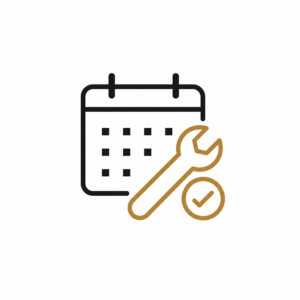 Icona calendario e chiave: manutenzione programmata.