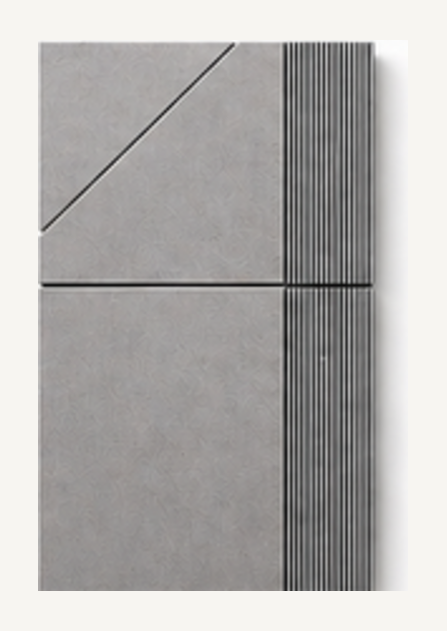 Pannello KORWIN Infinity Geometry 08 grigio con riquadri e fascia laterale.