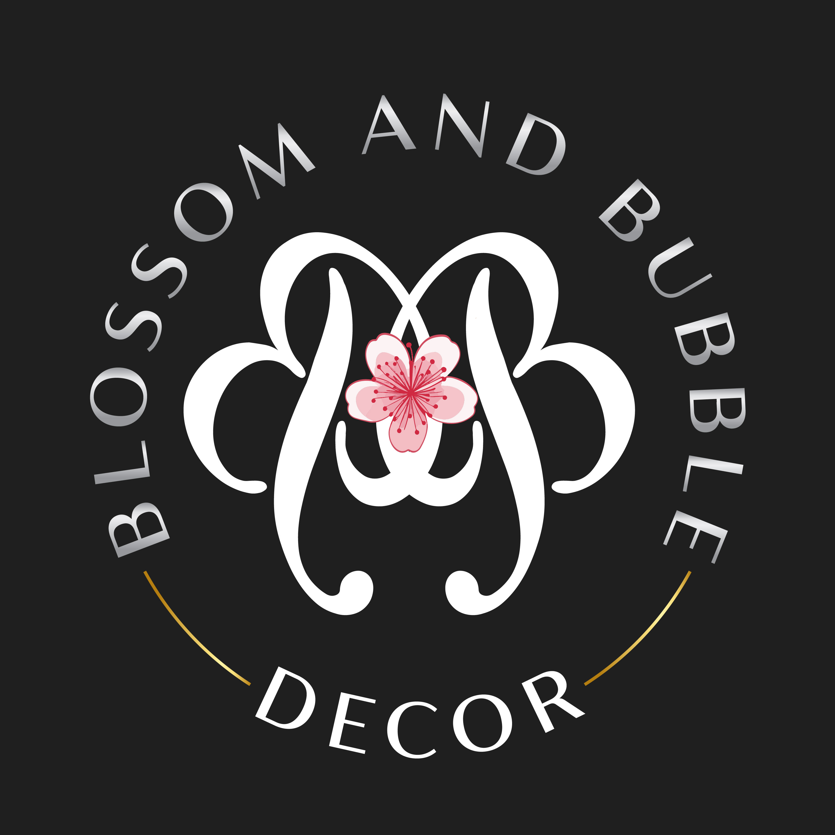 Blossom & Bubble Logo on Black