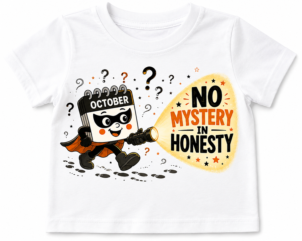Thumbnail: October "No Mystery in Honesty" Shirt | Callie the Calendar™