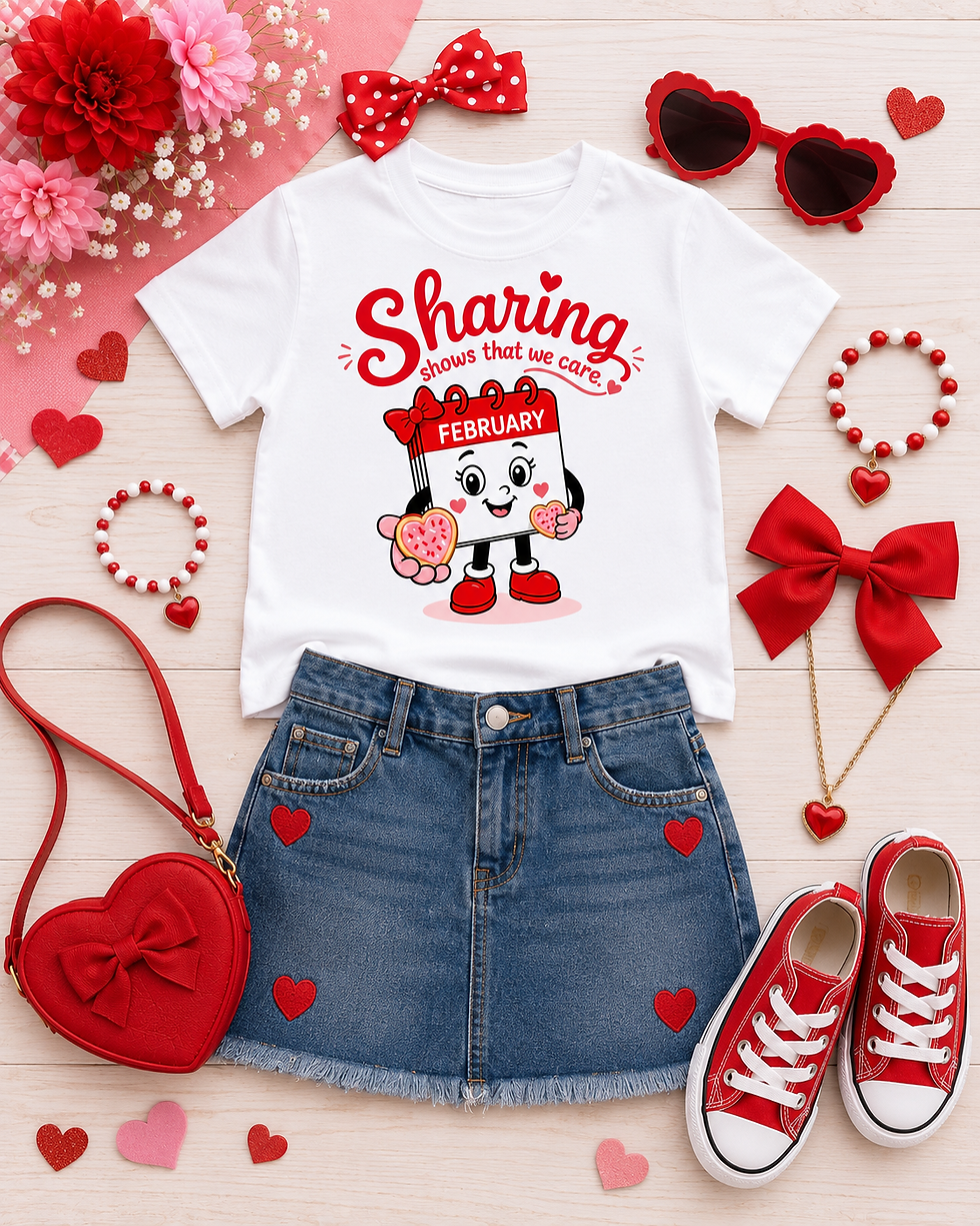 Thumbnail: February "Sharing Shows That We Care" Shirt | Callie the Calendar™