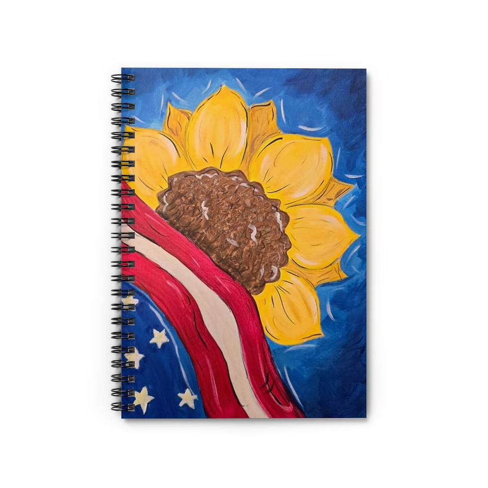 Spiral Notebook Sunflower Flag Ruled Line Paper by Artful Creations
