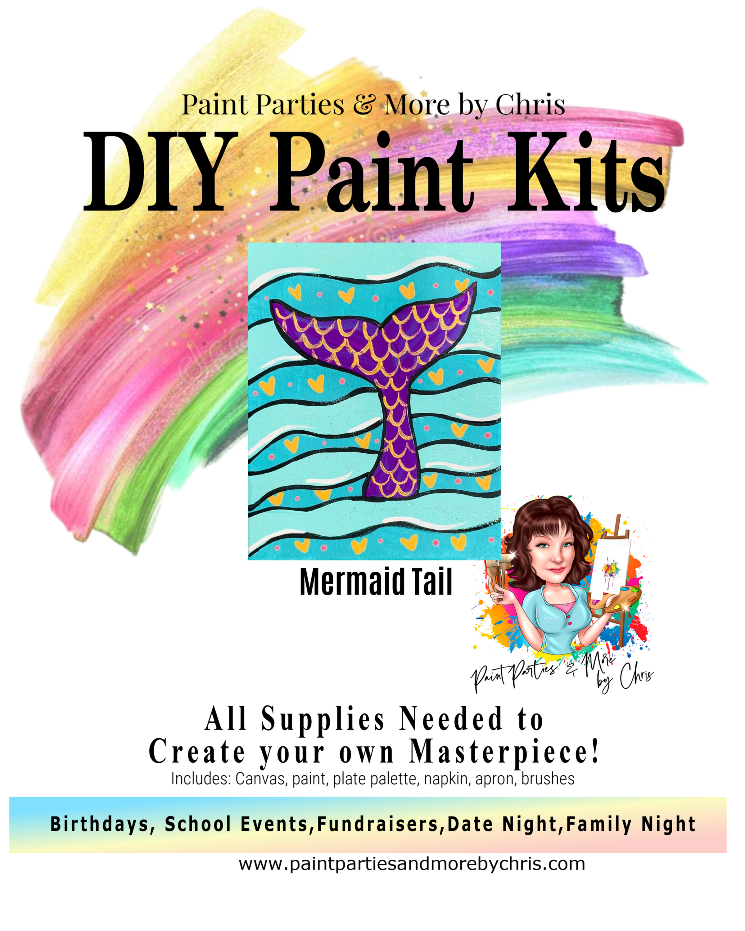 Mermaid Tail DIY Paint Party Kit